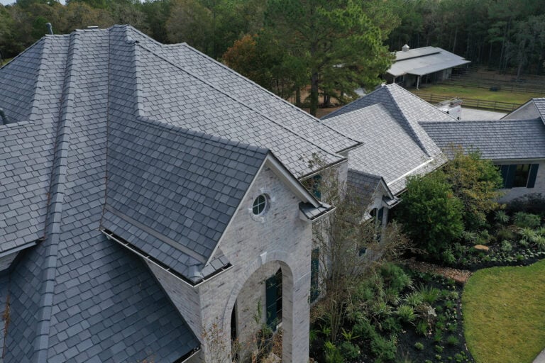davinci composite gray roof with trees