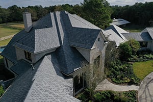 large composite roof on brick home