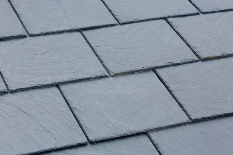 close up of traditional slate roof tiles