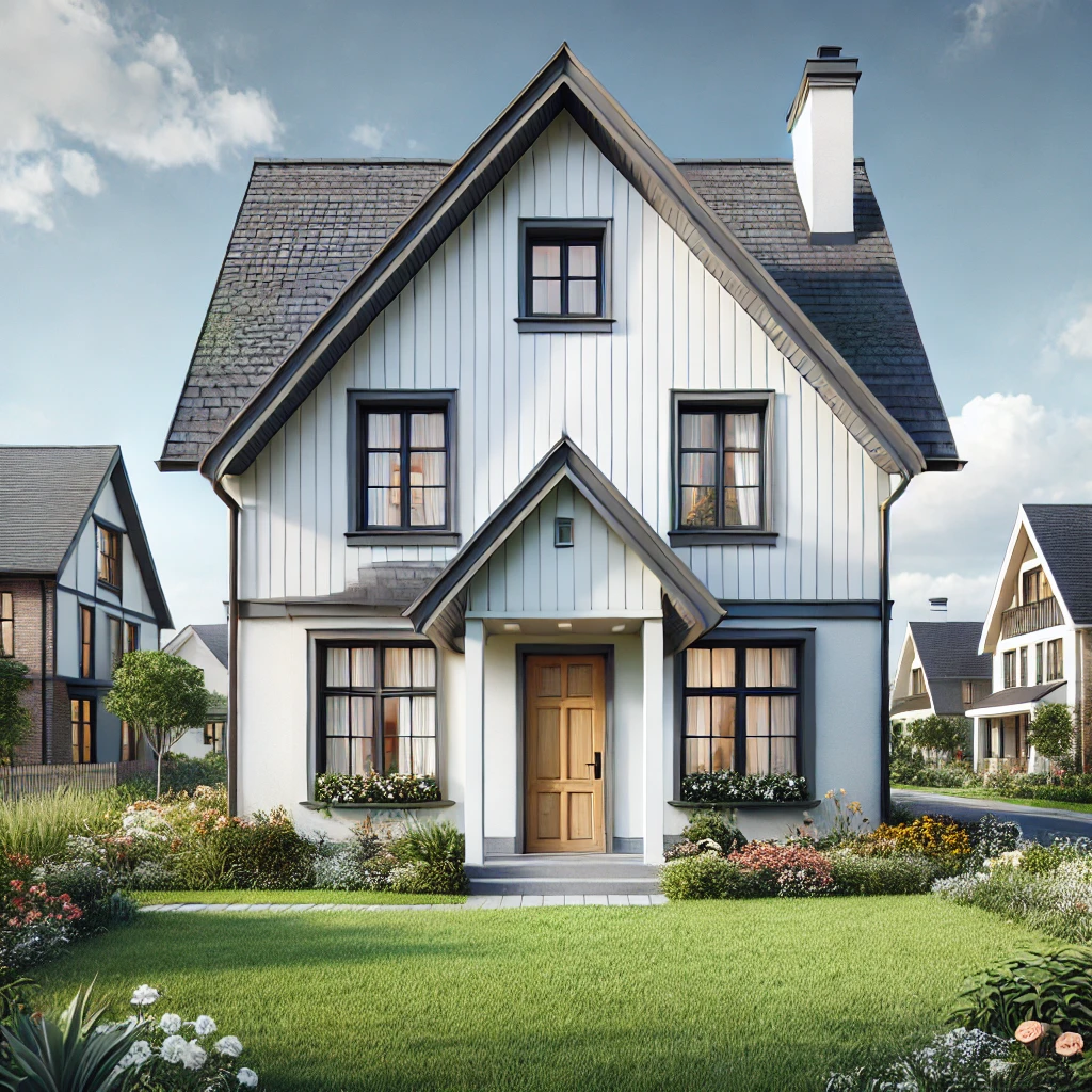 Elegant gable roof architecture on a Houston property