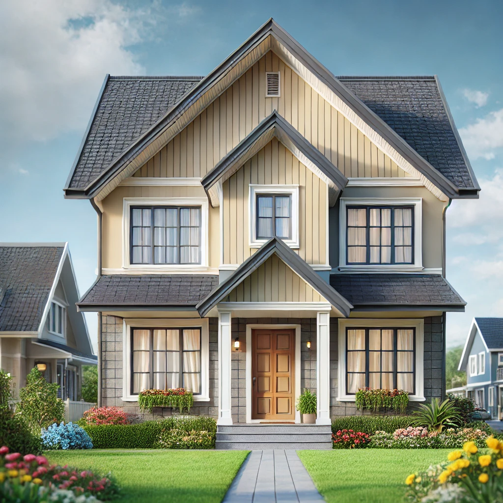 Texas house featuring a gable roof in Houston city